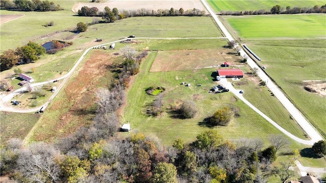 drone / aerial view featuring a rural view