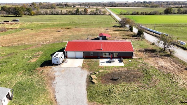 bird's eye view featuring a rural view