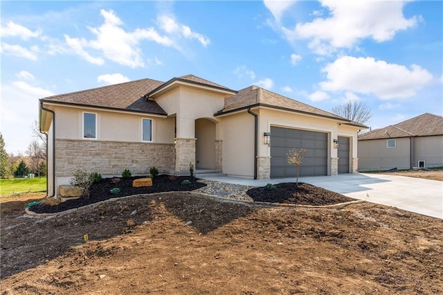 view of front of house with a garage