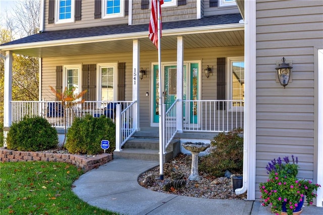 property entrance with a porch