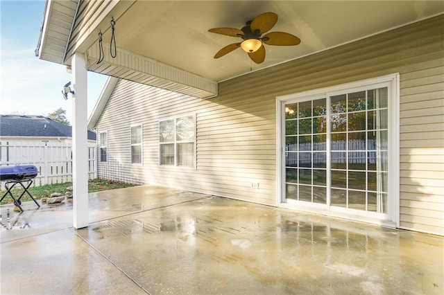 view of patio / terrace with ceiling fan