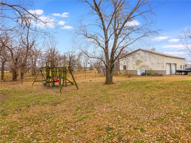 view of yard featuring a playground