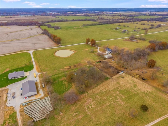 aerial view with a rural view