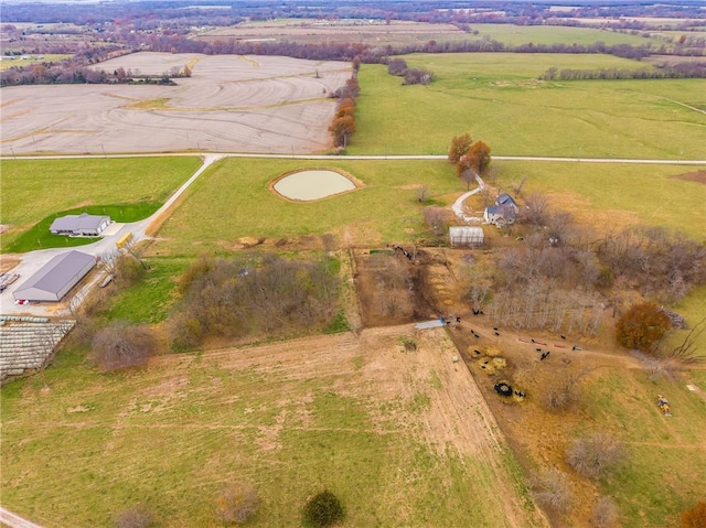 aerial view with a rural view