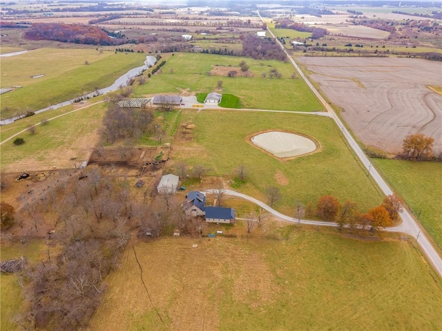 bird's eye view featuring a rural view