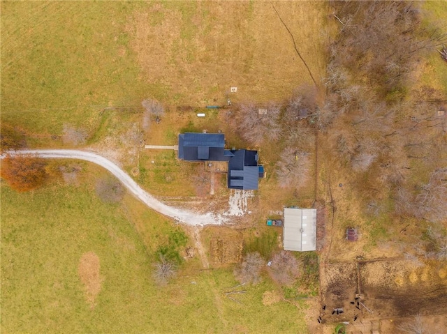 aerial view featuring a rural view