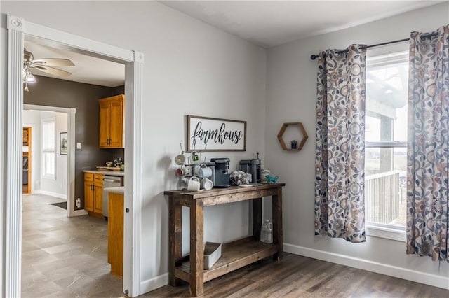 interior space featuring hardwood / wood-style floors and plenty of natural light