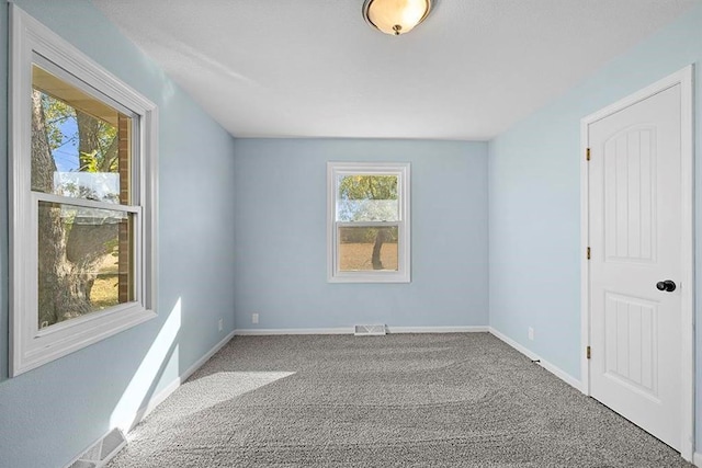 view of carpeted spare room