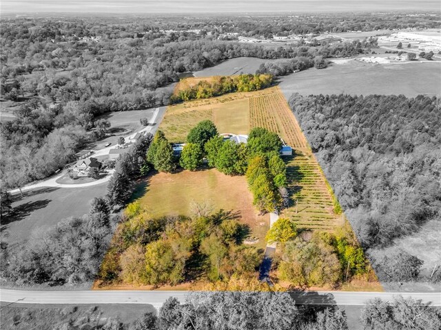 drone / aerial view with a rural view