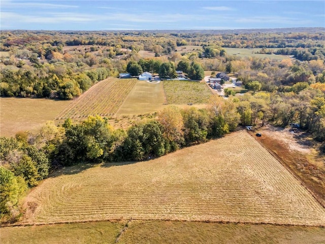 aerial view featuring a rural view