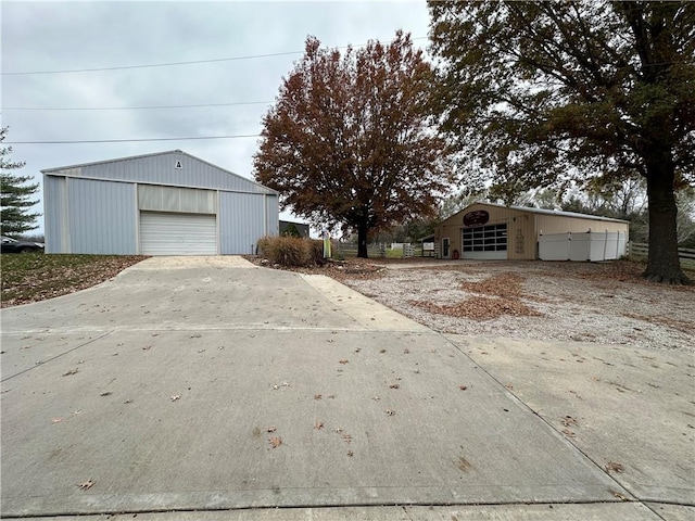 exterior space with an outbuilding