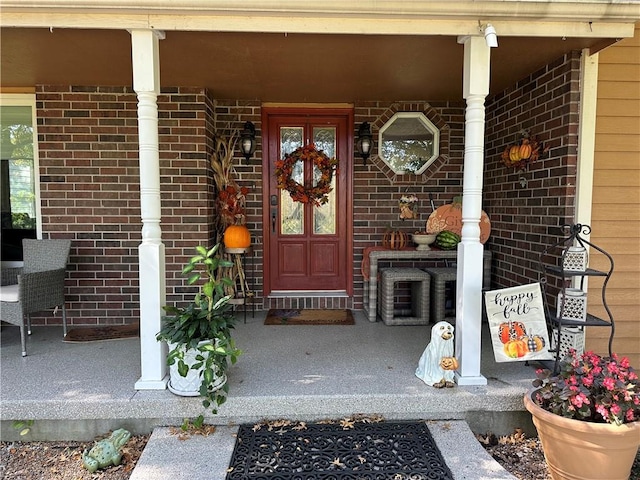 property entrance with a porch