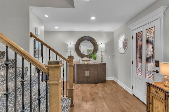 entryway featuring light hardwood / wood-style flooring