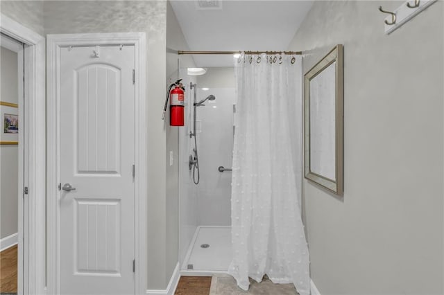 bathroom with walk in shower