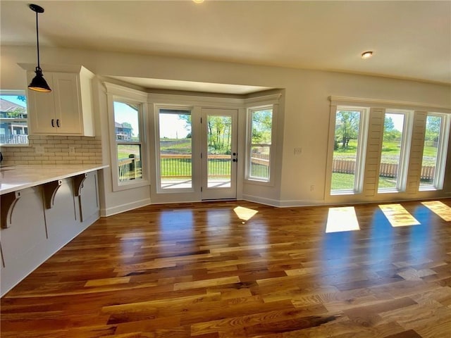 doorway featuring dark wood-type flooring and a healthy amount of sunlight