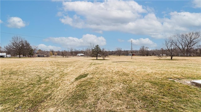 view of yard featuring a rural view