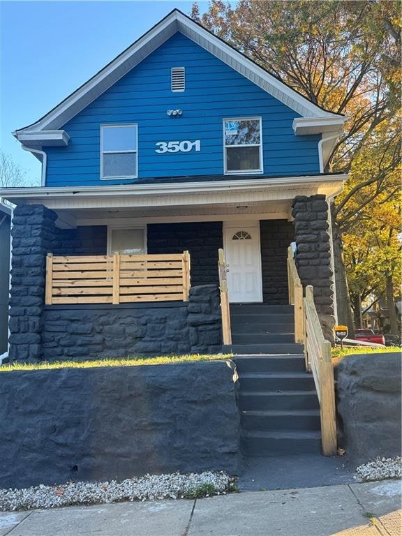 view of front of property with covered porch