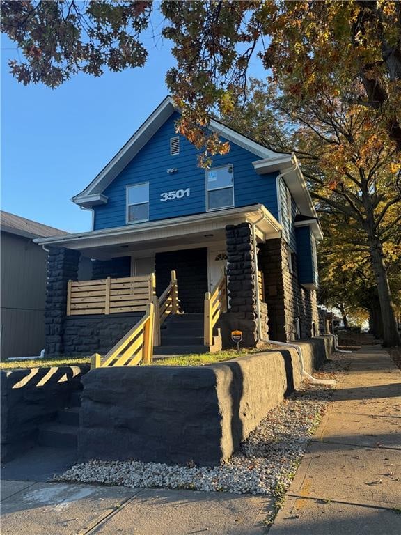 view of front of home with a porch