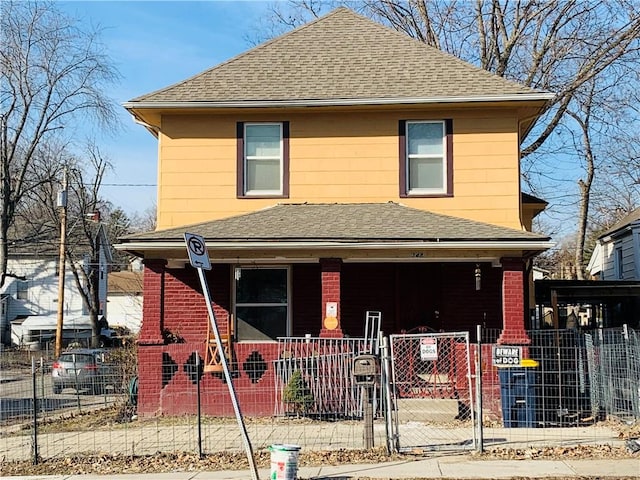 view of front of home featuring covered porch