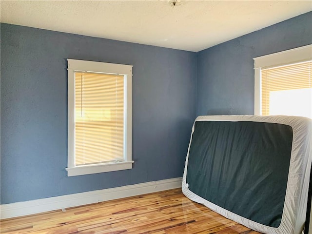 bedroom with wood-type flooring