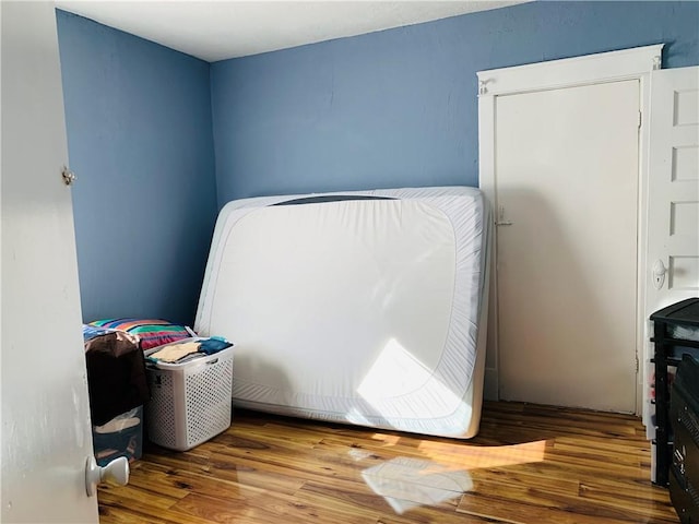 bedroom with hardwood / wood-style floors