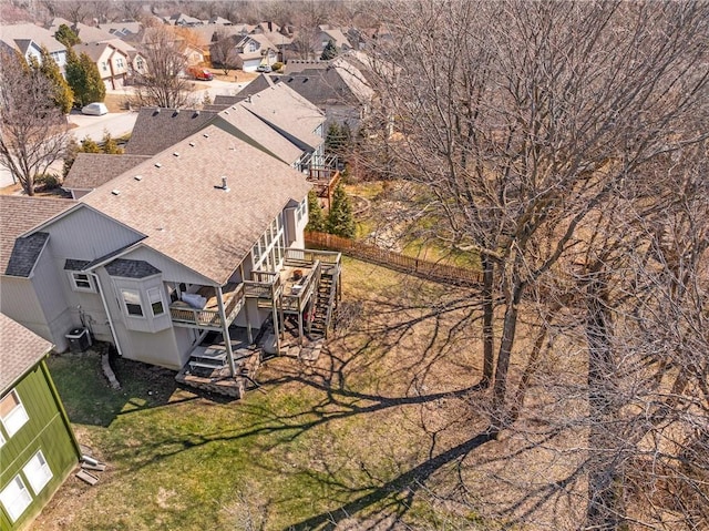 drone / aerial view with a residential view