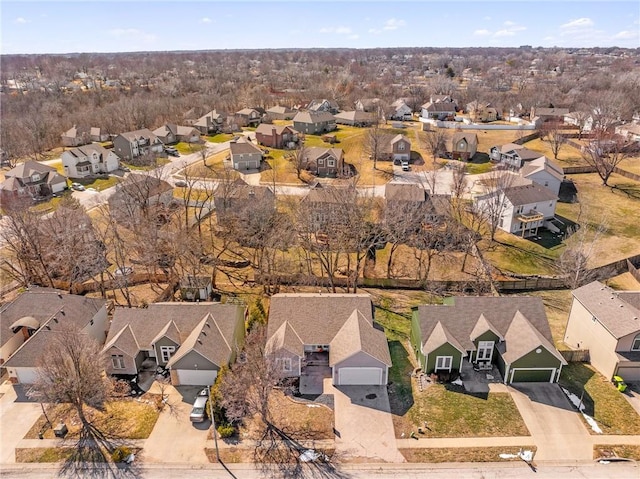 aerial view with a residential view