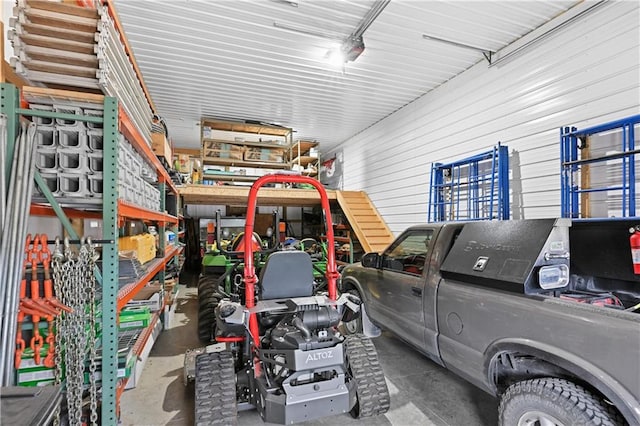 view of garage