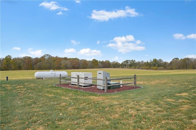 view of home's community featuring a lawn and a rural view