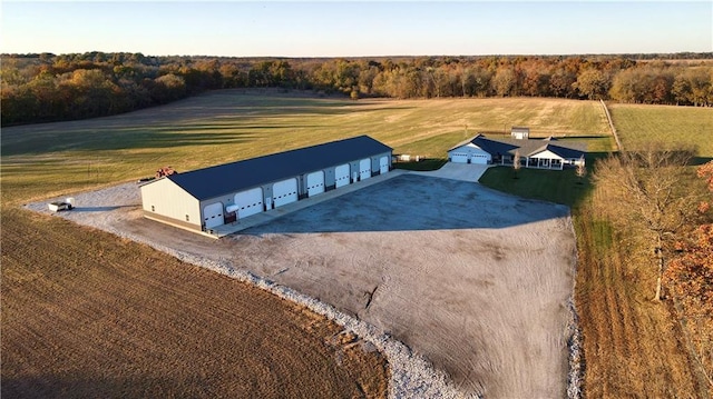 aerial view with a rural view