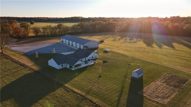 bird's eye view with a rural view