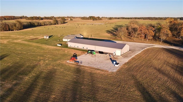 aerial view featuring a rural view