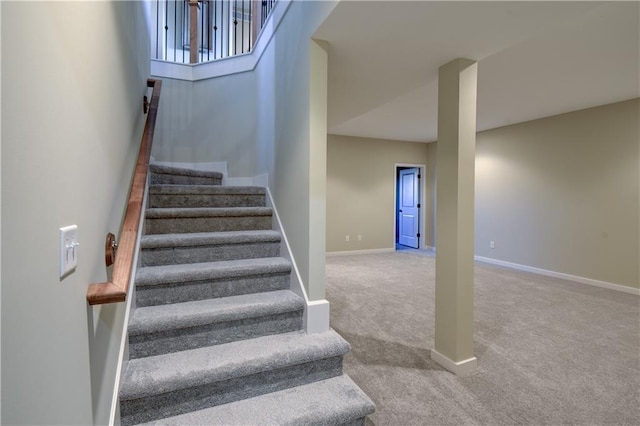 stairway with carpet