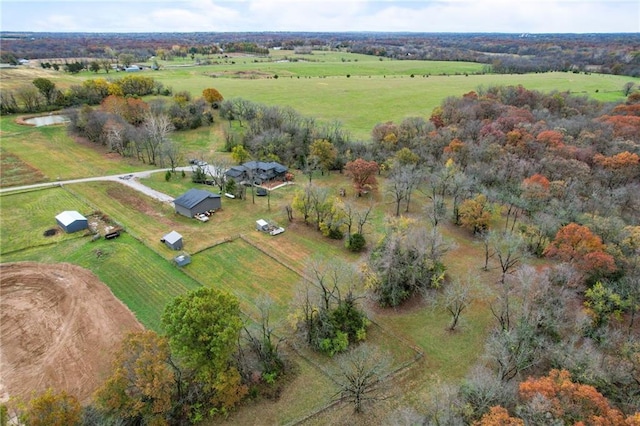 bird's eye view featuring a rural view