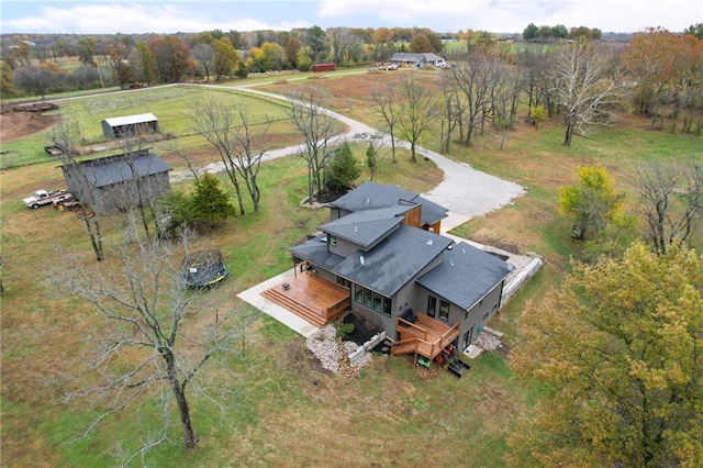 bird's eye view with a rural view