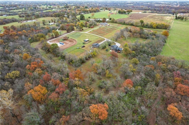 bird's eye view featuring a rural view