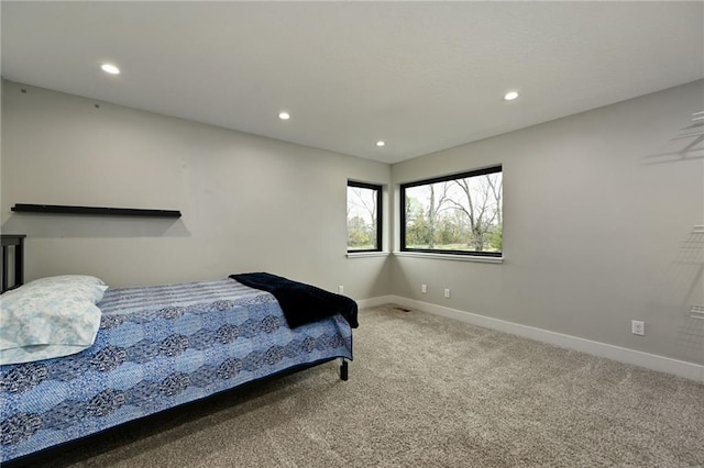 view of carpeted bedroom