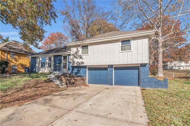 split level home featuring a garage