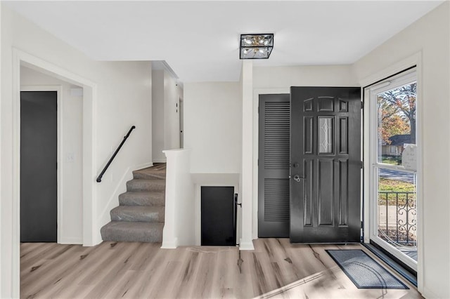 foyer featuring light hardwood / wood-style flooring