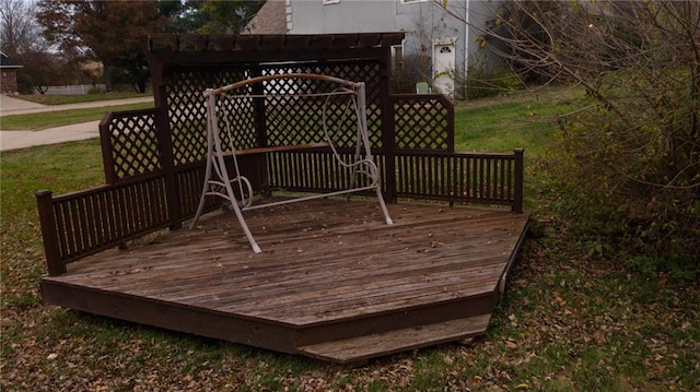 wooden deck with a pergola