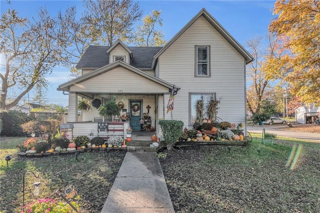 view of front of home with covered porch