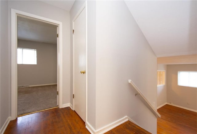 hall featuring dark hardwood / wood-style floors