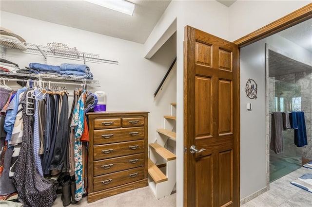 view of walk in closet