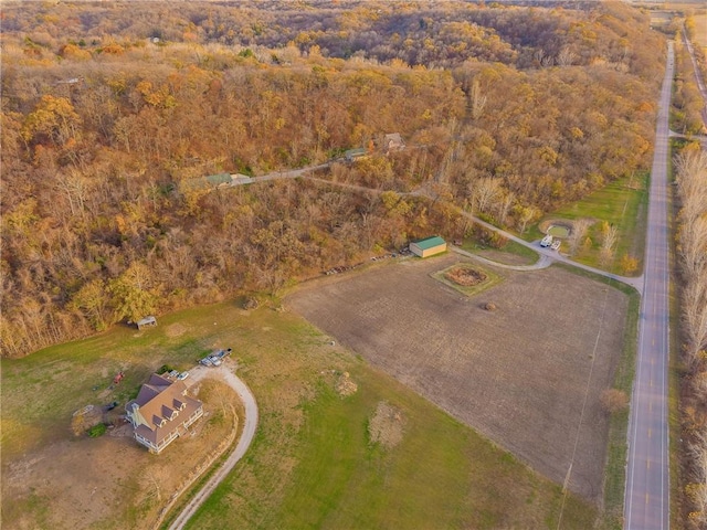 aerial view with a rural view