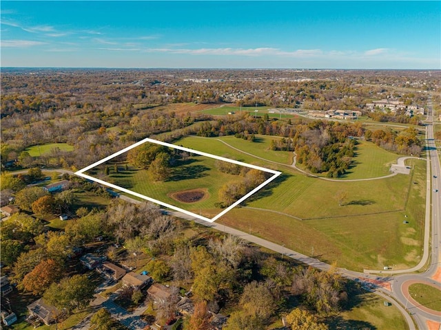 aerial view featuring a rural view