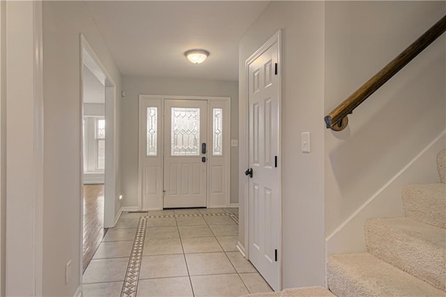 view of tiled entrance foyer