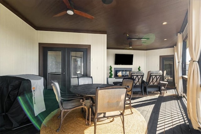 view of patio / terrace featuring a grill and ceiling fan