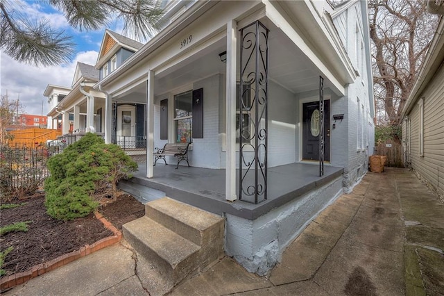 exterior space featuring a porch