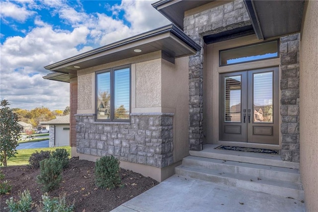 property entrance featuring a garage