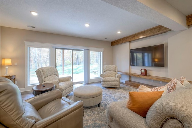 living room featuring plenty of natural light